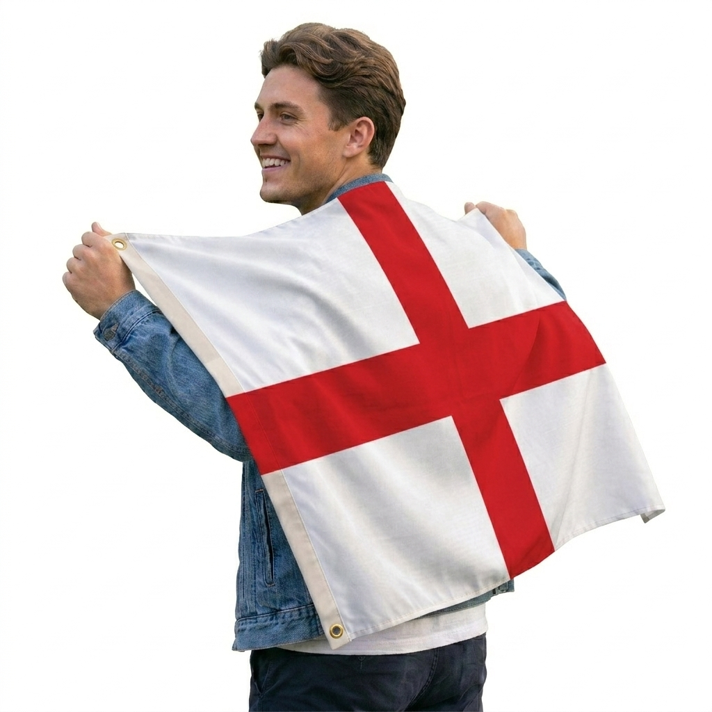 labreeze England St George’s Cross Flag 5ft x 3ft – Red Cross on White Polyester Flag with Metal Eyelets - Labreeze Ltd