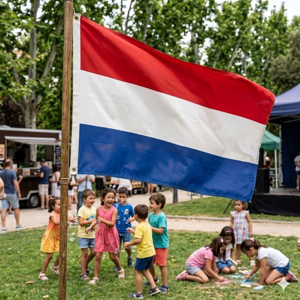 labreeze Netherlands Flag 5ft x 3ft – Dutch Red White Blue Tricolour Polyester Flag - Labreeze Ltd