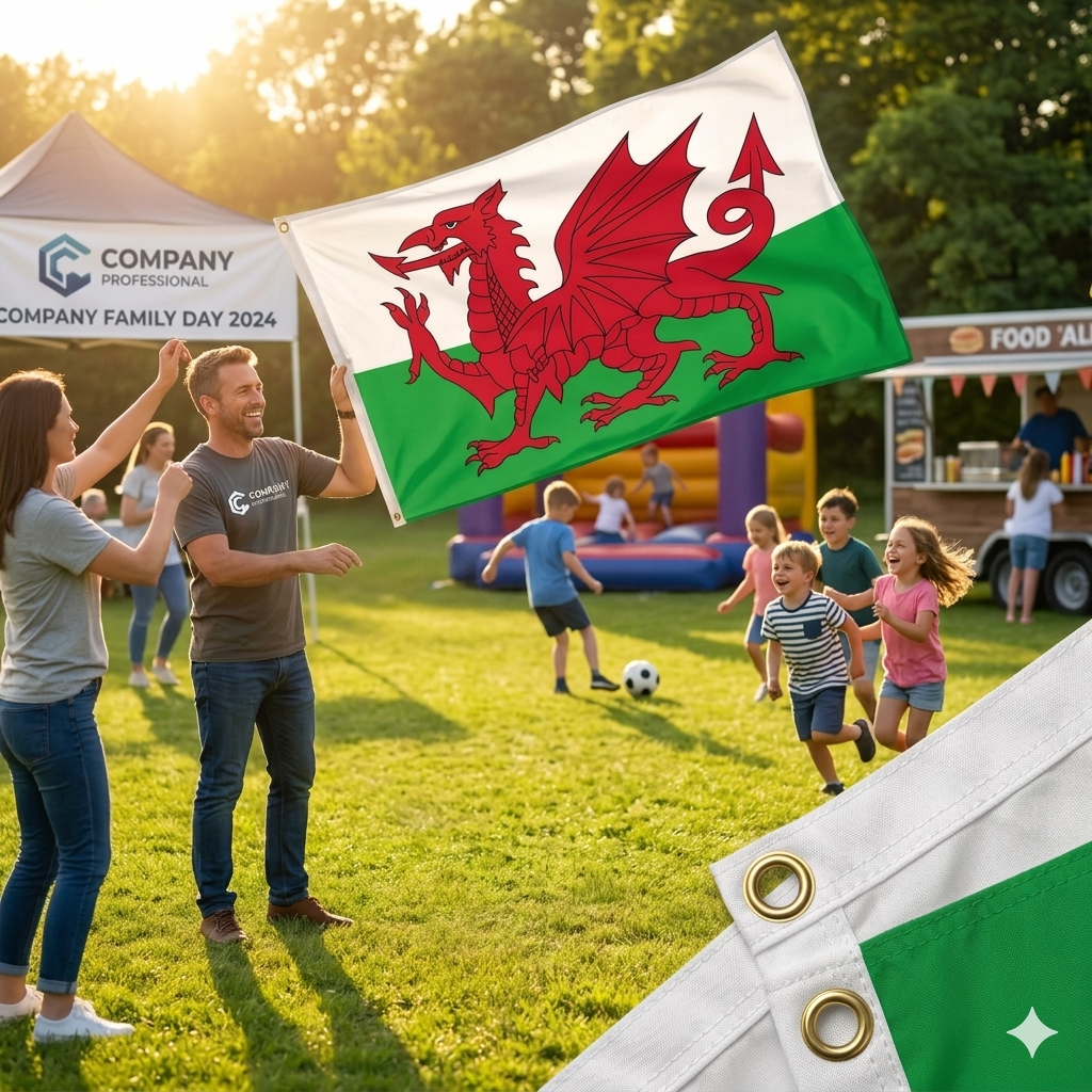labreeze Wales Flag 5ft x 3ft – Red Dragon Welsh Flag Polyester with Metal Eyelets - Labreeze Ltd