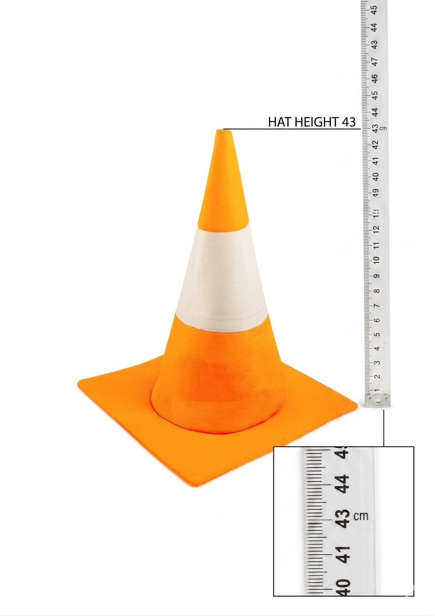 labreeze Traffic Cone Hat for Adults – Orange & White Novelty Fancy Dress Hat