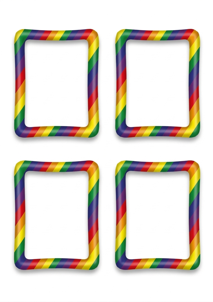 labreeze Pride Inflatable Picture Frames – Rainbow Photo Booth Props, Set of 4, 60cm x 80cm