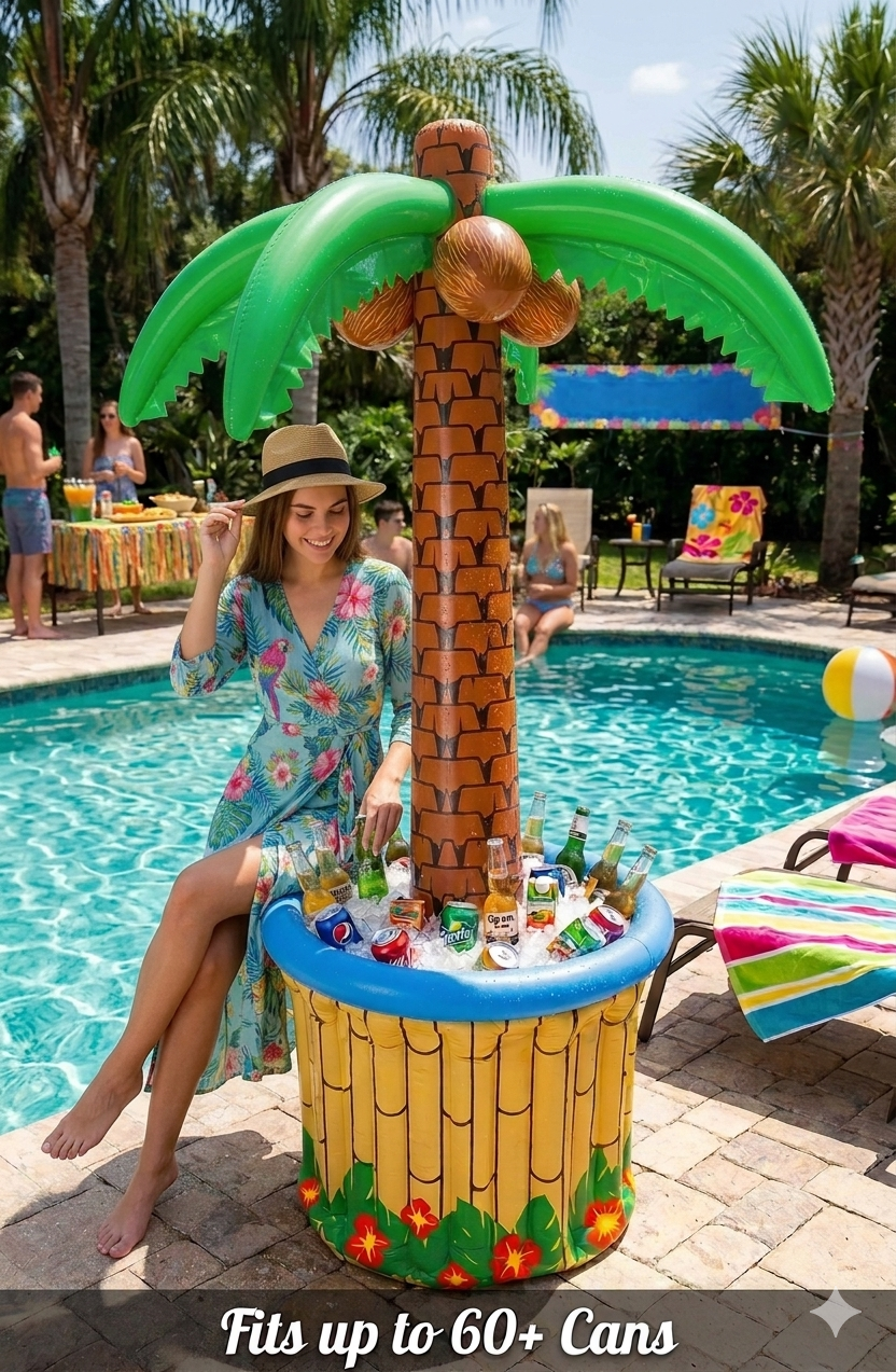 labreeze Inflatable Palm Tree Drinks Cooler 170cm – Tropical Hawaiian Luau Party Decoration
