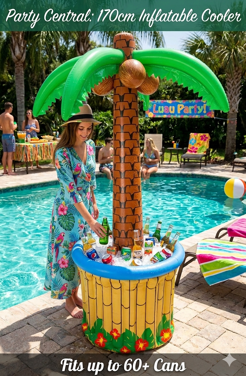 labreeze Inflatable Palm Tree Drinks Cooler 170cm – Tropical Hawaiian Luau Party Decoration