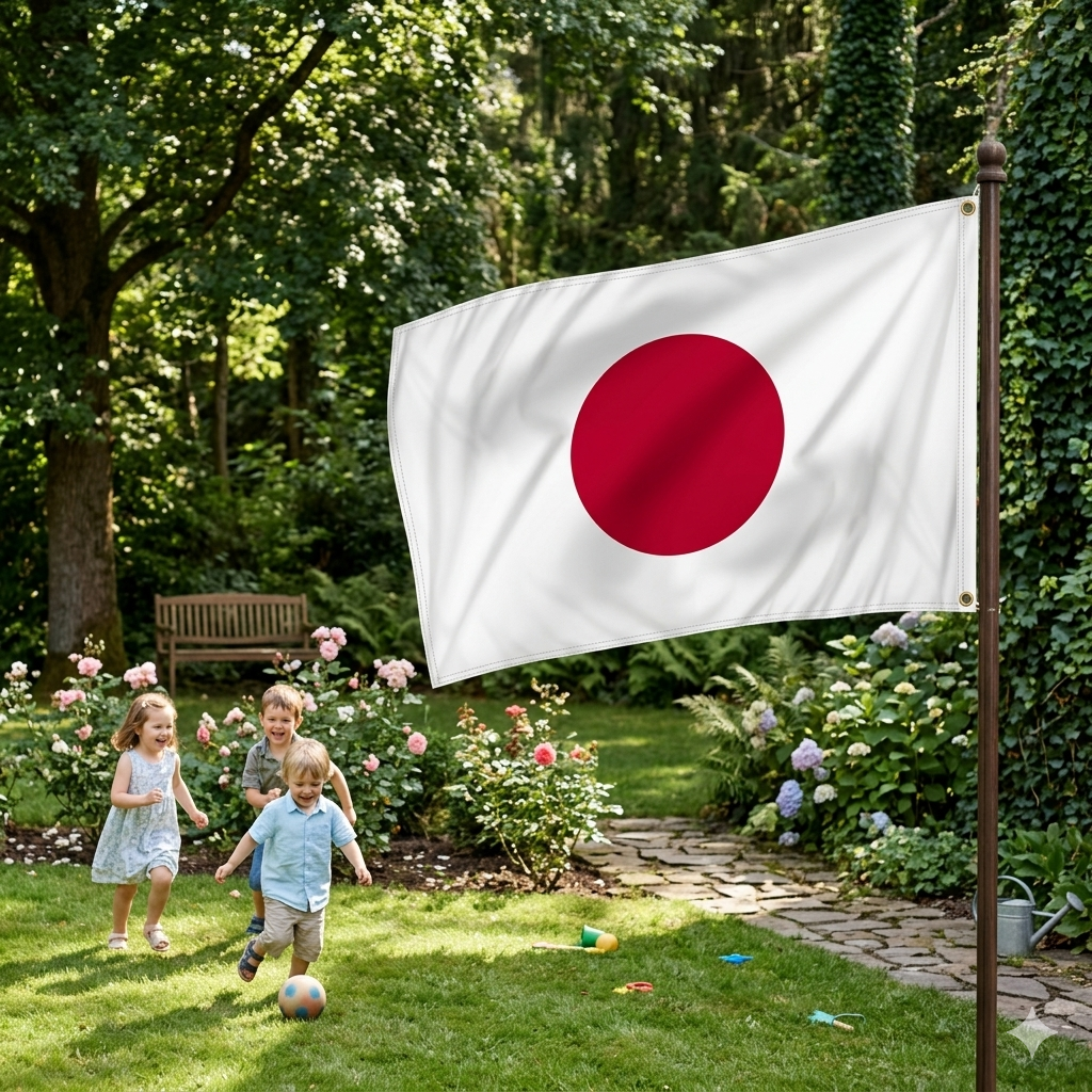 labreeze Japan Flag 5ft x 3ft – Polyester Japanese Flag with Metal Eyelets & Double Stitched Seams - Labreeze Ltd