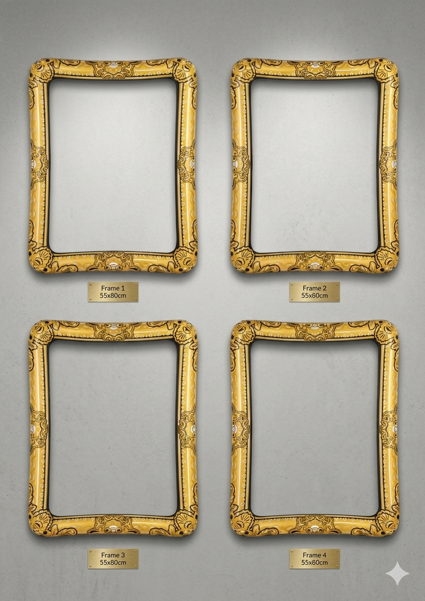 labreeze Inflatable Gold Picture Frames for Photo Booth – Set of 4, 55 x 80cm Party Props