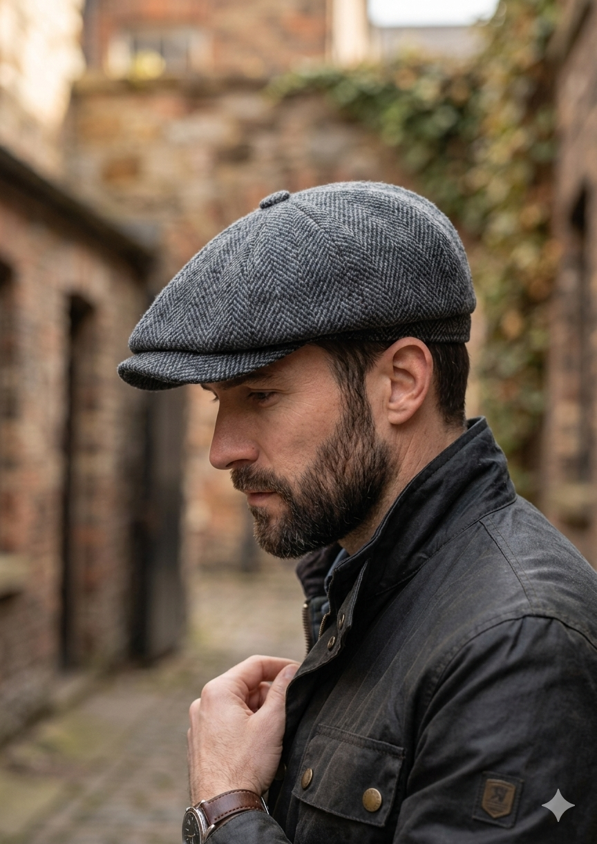 Peaky Style Flat Cap Hat for Adults – Classic Vintage Newsboy Gatsby Cap