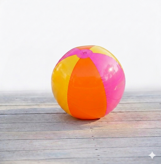 labreeze Inflatable Beach Balls 40cm – Pack of 4 Pink, Orange & Yellow PVC Party Balls
