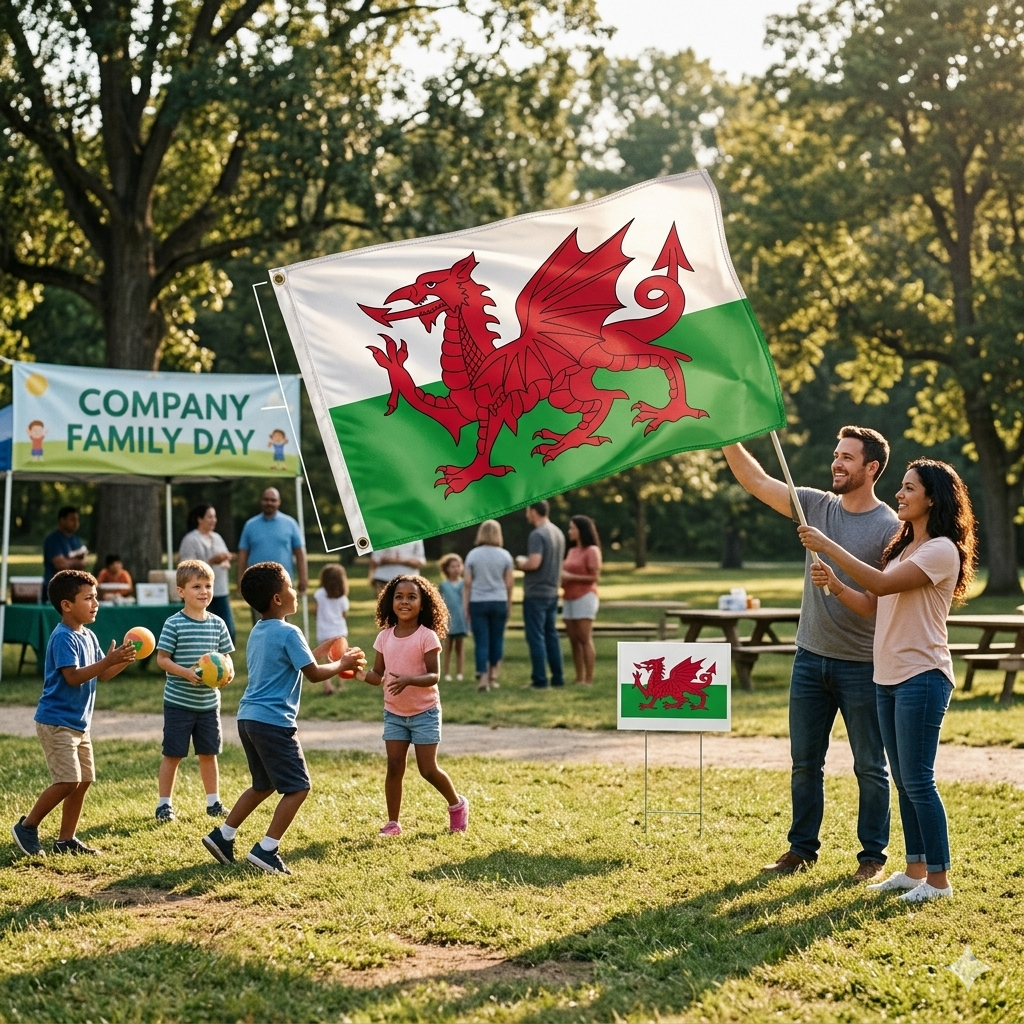 labreeze Wales Flag 5ft x 3ft – Red Dragon Welsh Flag Polyester with Metal Eyelets - Labreeze Ltd