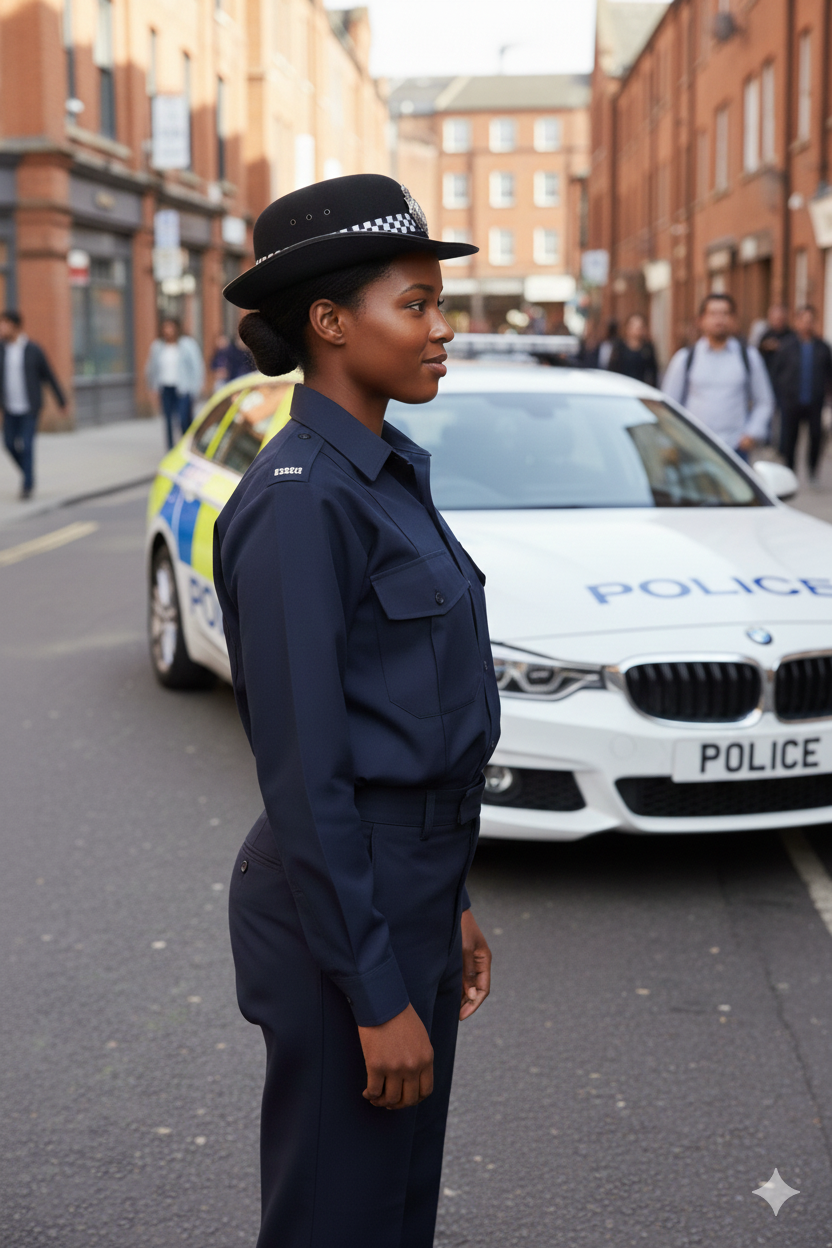Adult Policewoman Black Felt Hat – Fancy Dress Costume Accessory