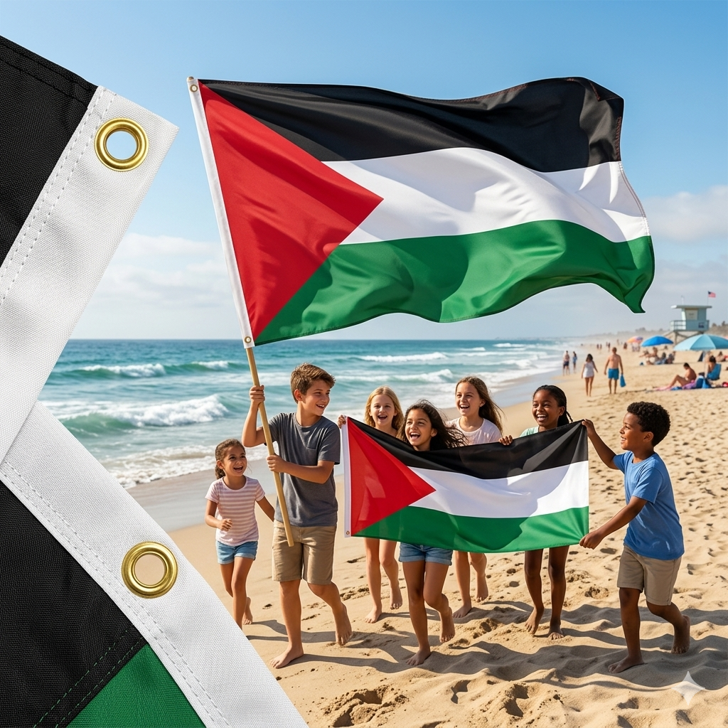 Palestine Flag 5ft x 3ft – Palestinian Polyester National Flag with Metal Eyelets - Labreeze Ltd