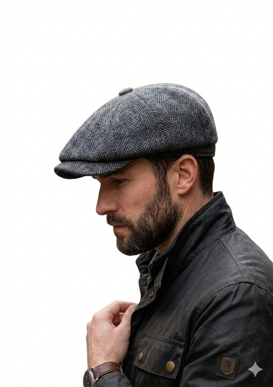 Peaky Style Flat Cap Hat for Adults – Classic Vintage Newsboy Gatsby Cap