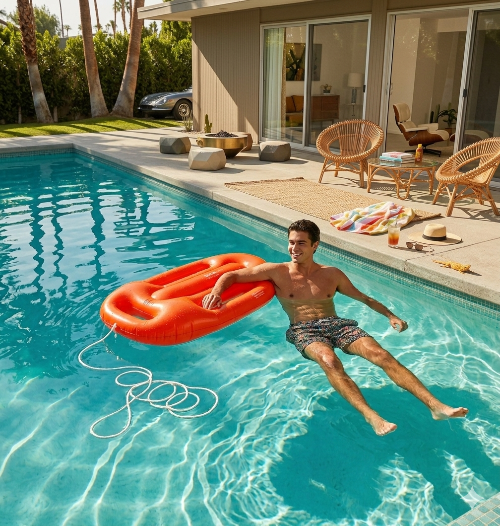 labreeze Inflatable Life Saver Float 64cm – Orange Novelty Lifebuoy for Parties & Fancy Dress