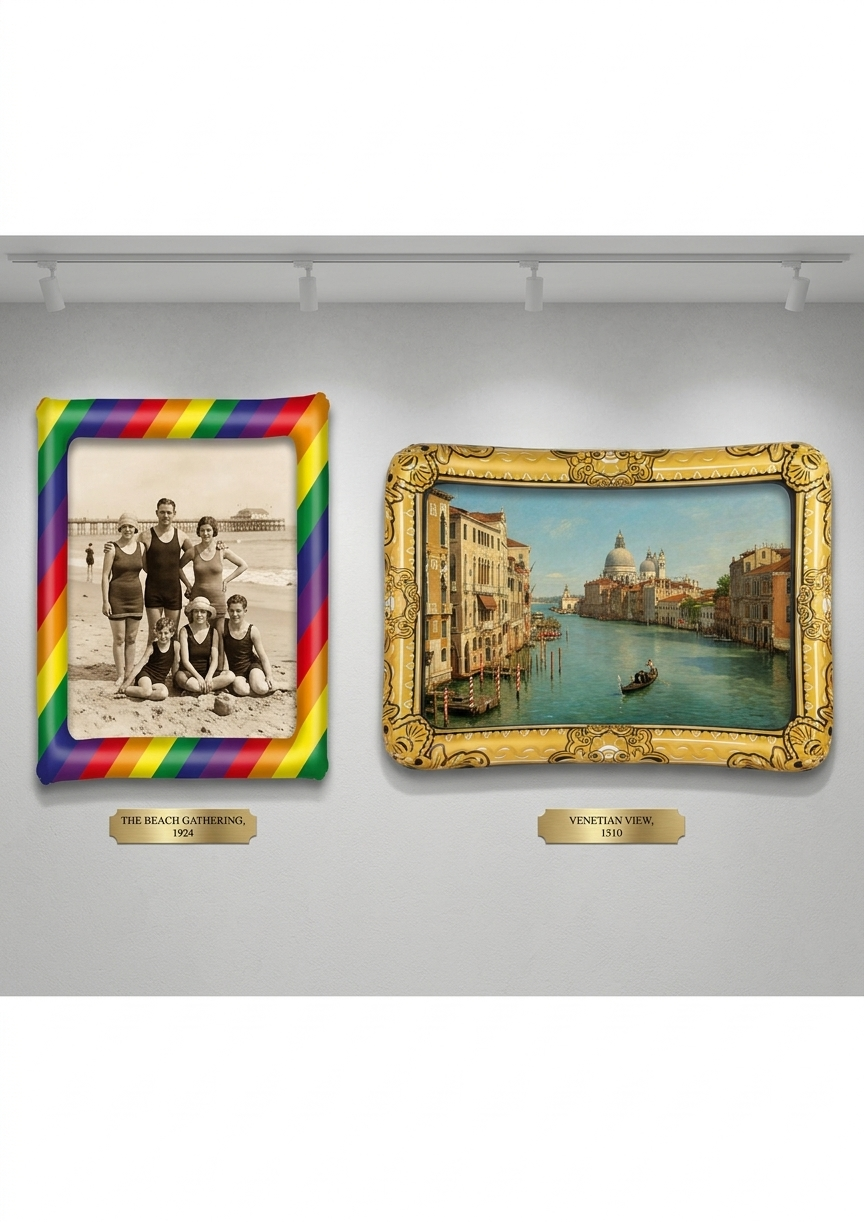 labreeze Inflatable Photo Booth Frame Set – Gold & Rainbow Frames, 2 Pack, 55 x 80cm & 60 x 80cm
