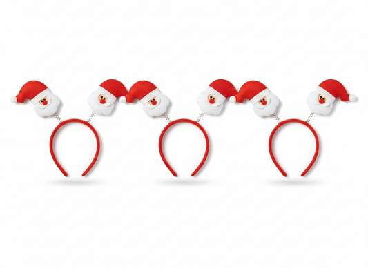 labreeze Christmas Santa Head Bopper Headbands – Festive Party Accessory, Set of 3