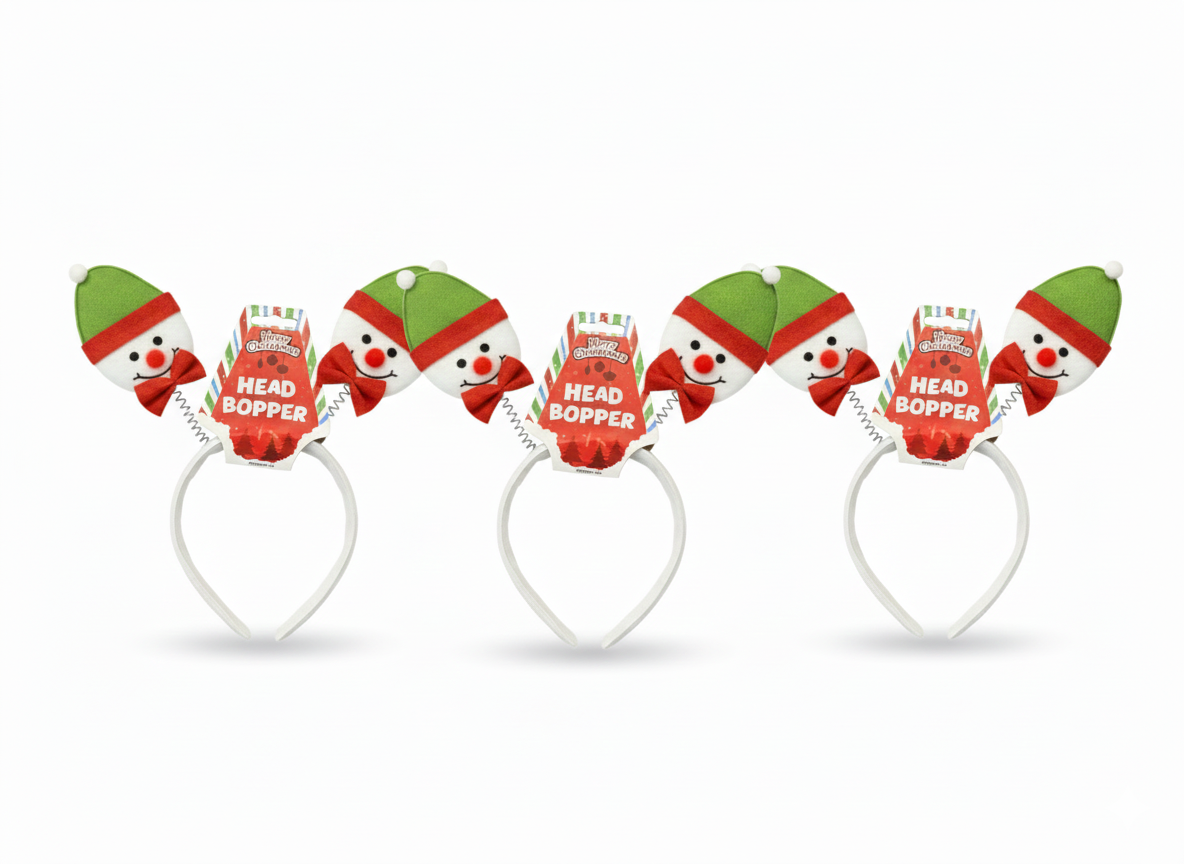 labreeze Christmas Snowman Head Bopper Headbands – Festive Holiday Party Accessory, Set of 3