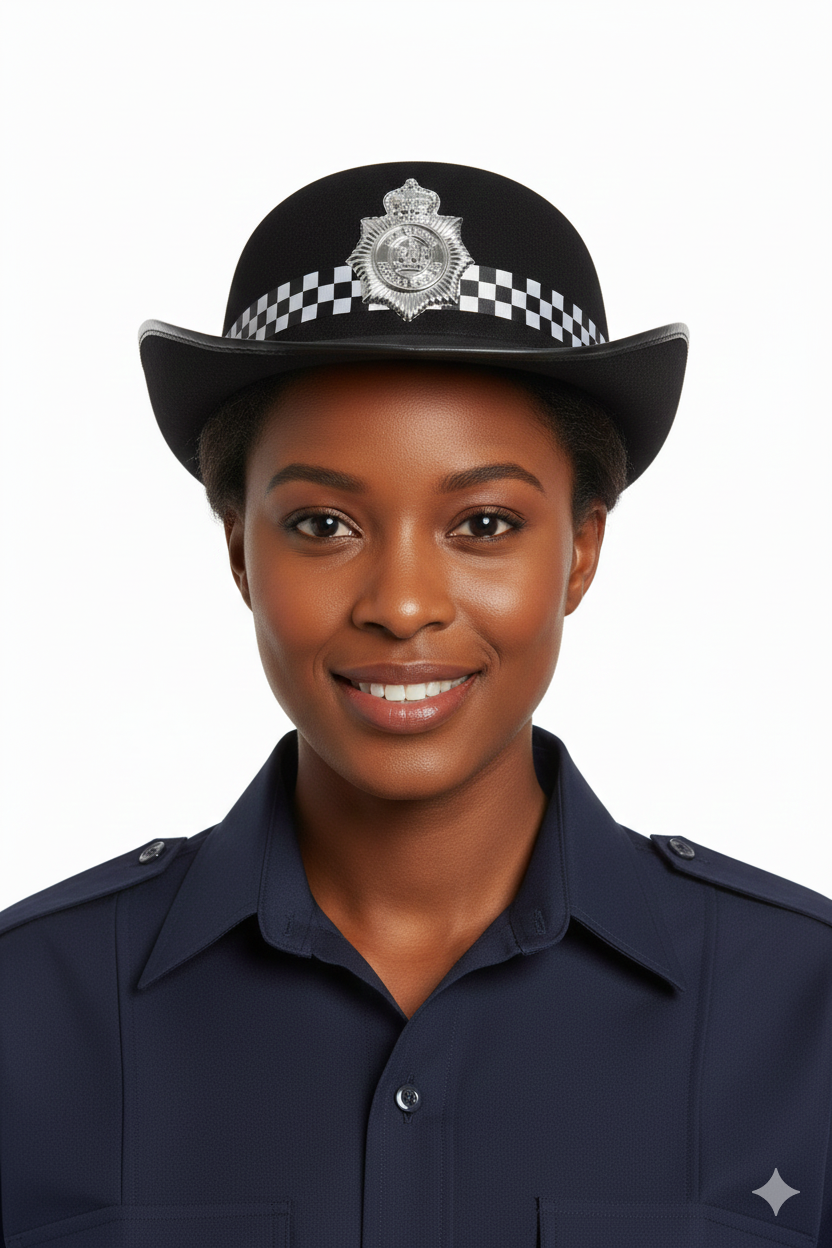 Adult Policewoman Black Felt Hat – Fancy Dress Costume Accessory