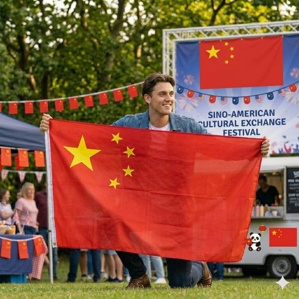 labreeze China Flag 5ft x 3ft – Red Chinese Polyester Flag with Five Yellow Stars - Labreeze Ltd