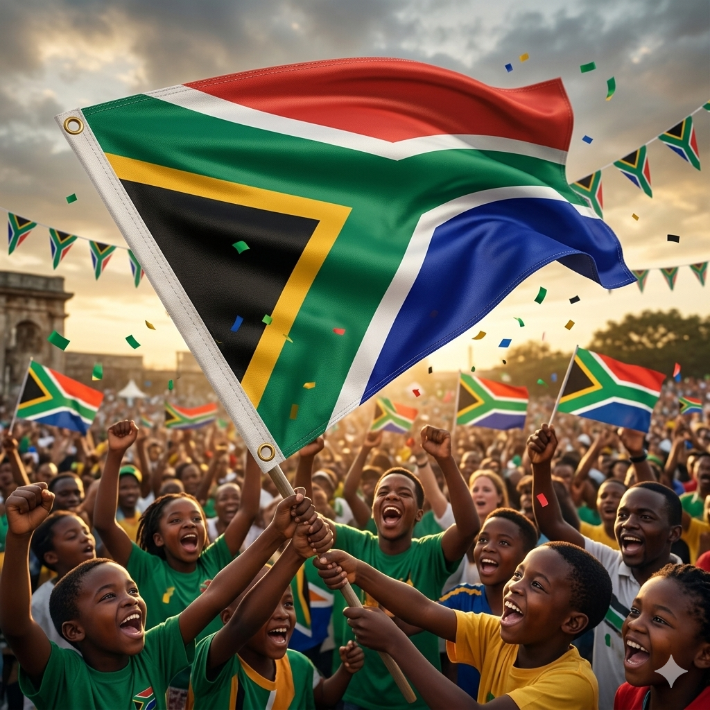 South Africa Flag 5ft x 3ft – South African Polyester National Flag with Metal Eyelets - Labreeze Ltd