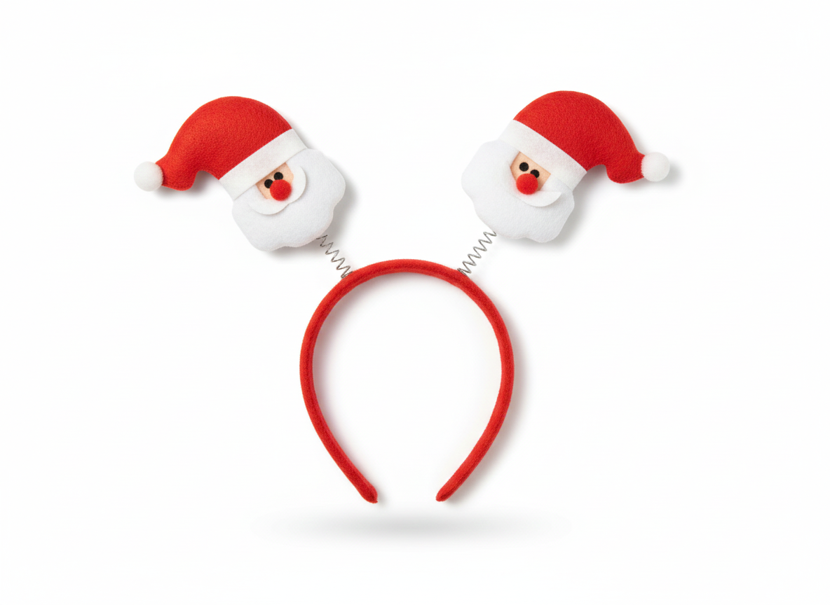 labreeze Christmas Santa Head Bopper Headband – Festive Holiday Party Accessory with Wobbling Santa Topper