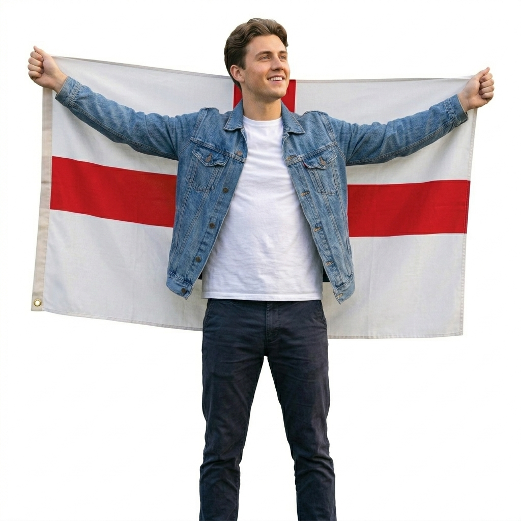labreeze England St George’s Cross Flag 5ft x 3ft – Red Cross on White Polyester Flag with Metal Eyelets - Labreeze Ltd