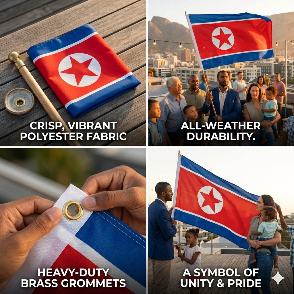 labreeze North Korea Flag 5ft x 3ft – DPRK Polyester National Flag with Metal Eyelets - Labreeze Ltd
