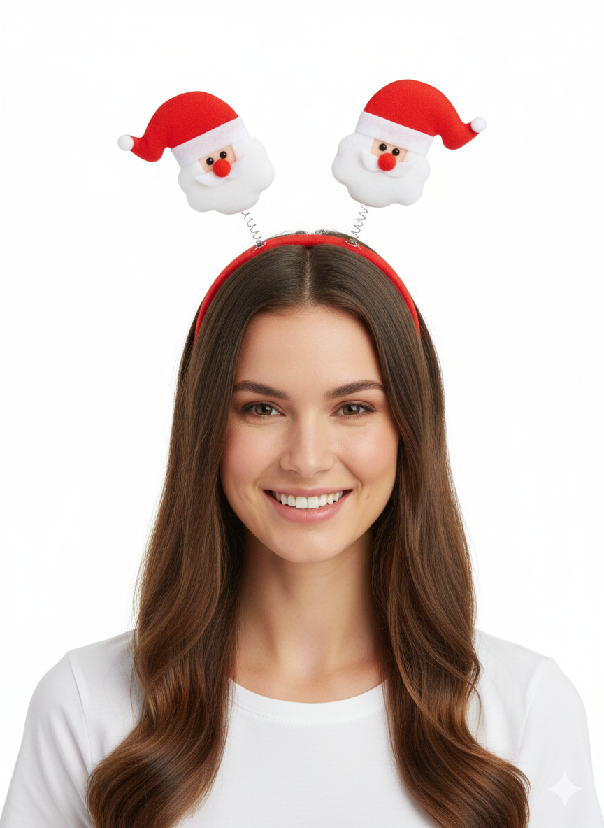 Christmas Head Bopper Headbands – 3 Assorted Festive Designs for Adults & Kids – Novelty Xmas Party Headbands for Celebrations, Photos, School Events & Fancy Dress