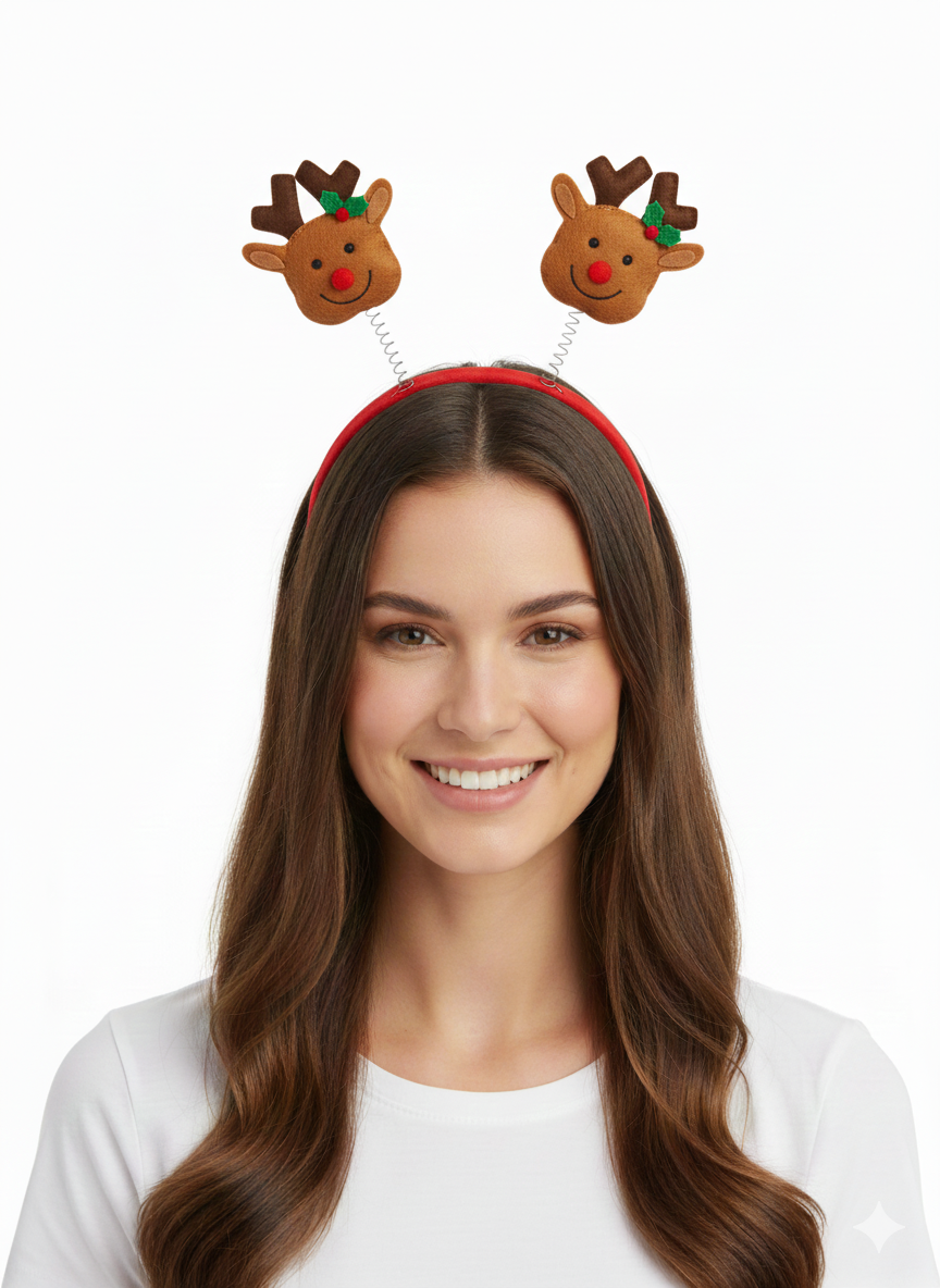 Christmas Head Bopper Headbands – 3 Assorted Festive Designs for Adults & Kids – Novelty Xmas Party Headbands for Celebrations, Photos, School Events & Fancy Dress