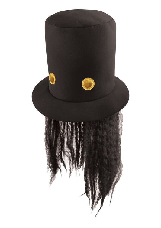 80s Rock Star Guitar Player Hat with Hair - Labreeze