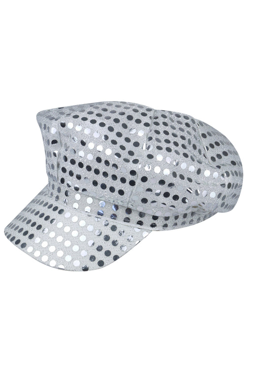 70s Silver Sequin Disco Hat - Labreeze