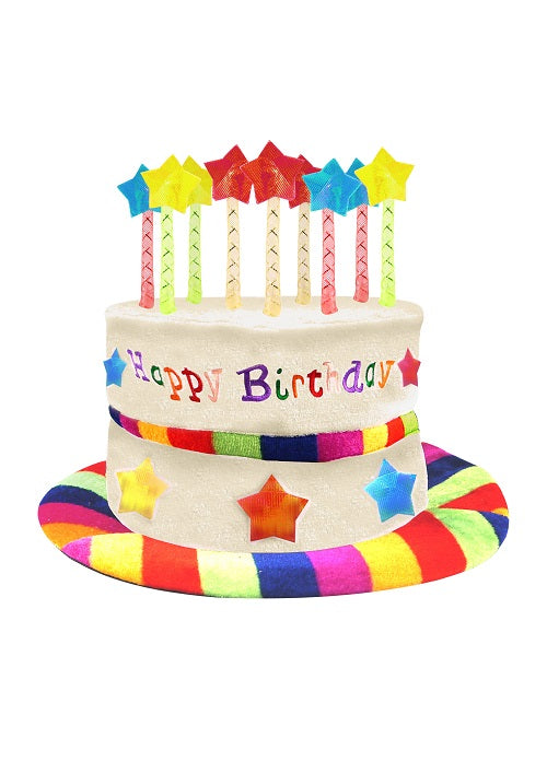 Celebrate in Style: Happy Birthday Cake Rainbow Hat with 9 Candles - Kids Fancy Dress Party Headwear