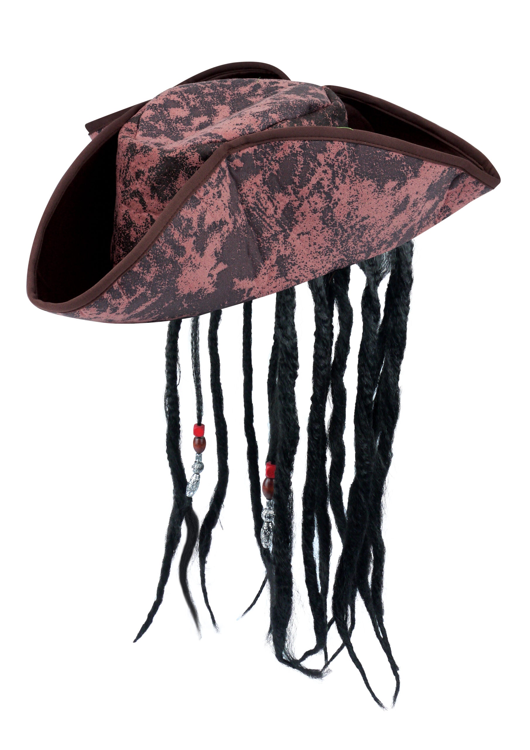 Childrens Deluxe Pirate Hat with Hair Brown - Labreeze