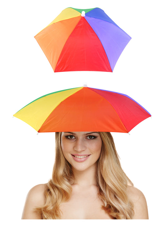 Rainbow Pride umbrella hat for adults