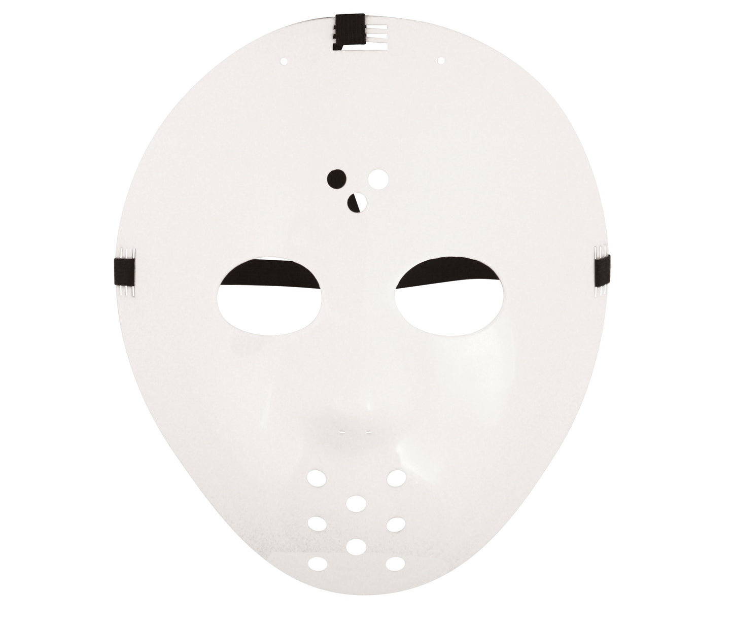 Horror Style Costume Set: Hockey Face Mask and White Plastic Fake Grim Reaper Scythe