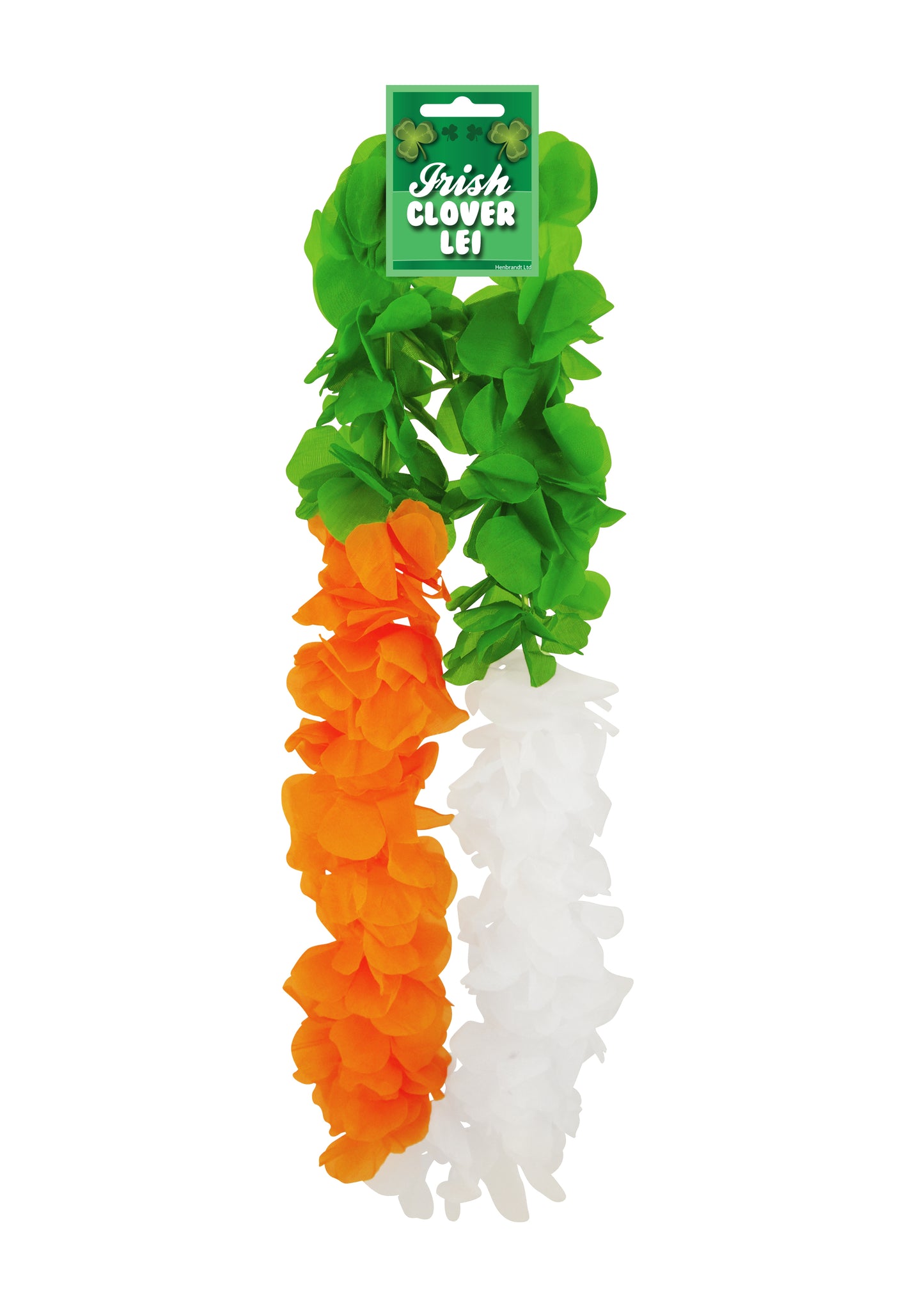 Irish Tricolour Feather Boa with Tinsel 150 Cm & Irish Hula Lei 100 Cm St Patrick’s Day Party Fancy Dress Set