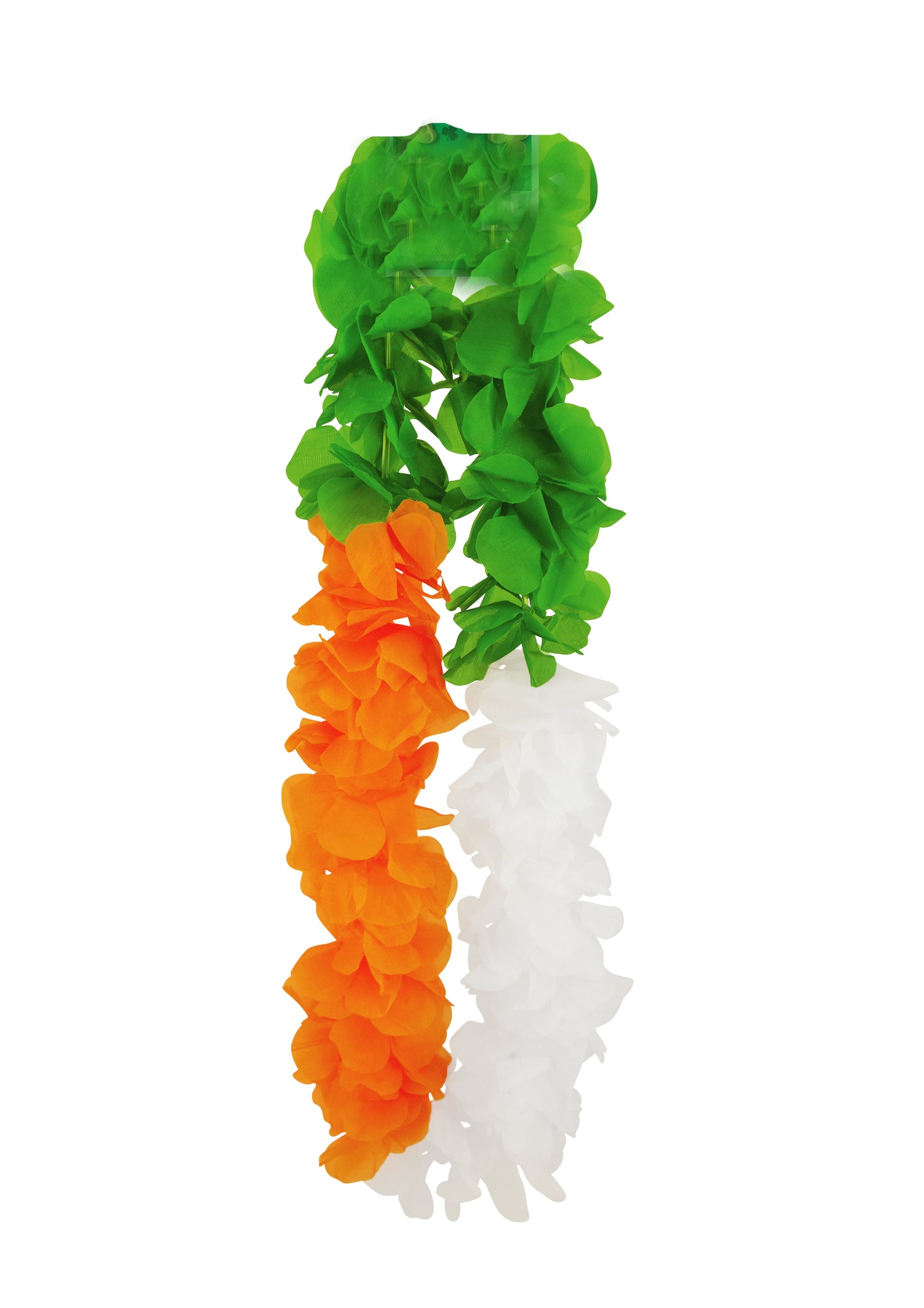 Irish Tricolour Feather Boa with Tinsel 150 Cm & Irish Hula Lei 100 Cm St Patrick’s Day Party Fancy Dress Set