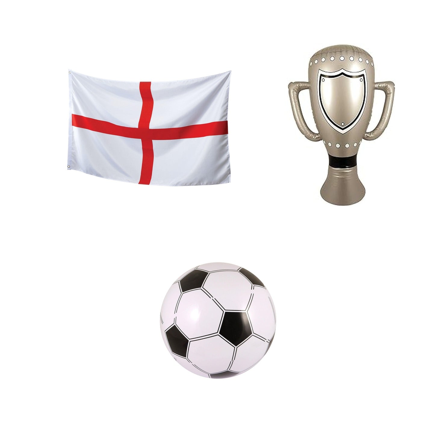 England football fan set with flag inflatable trophy and football