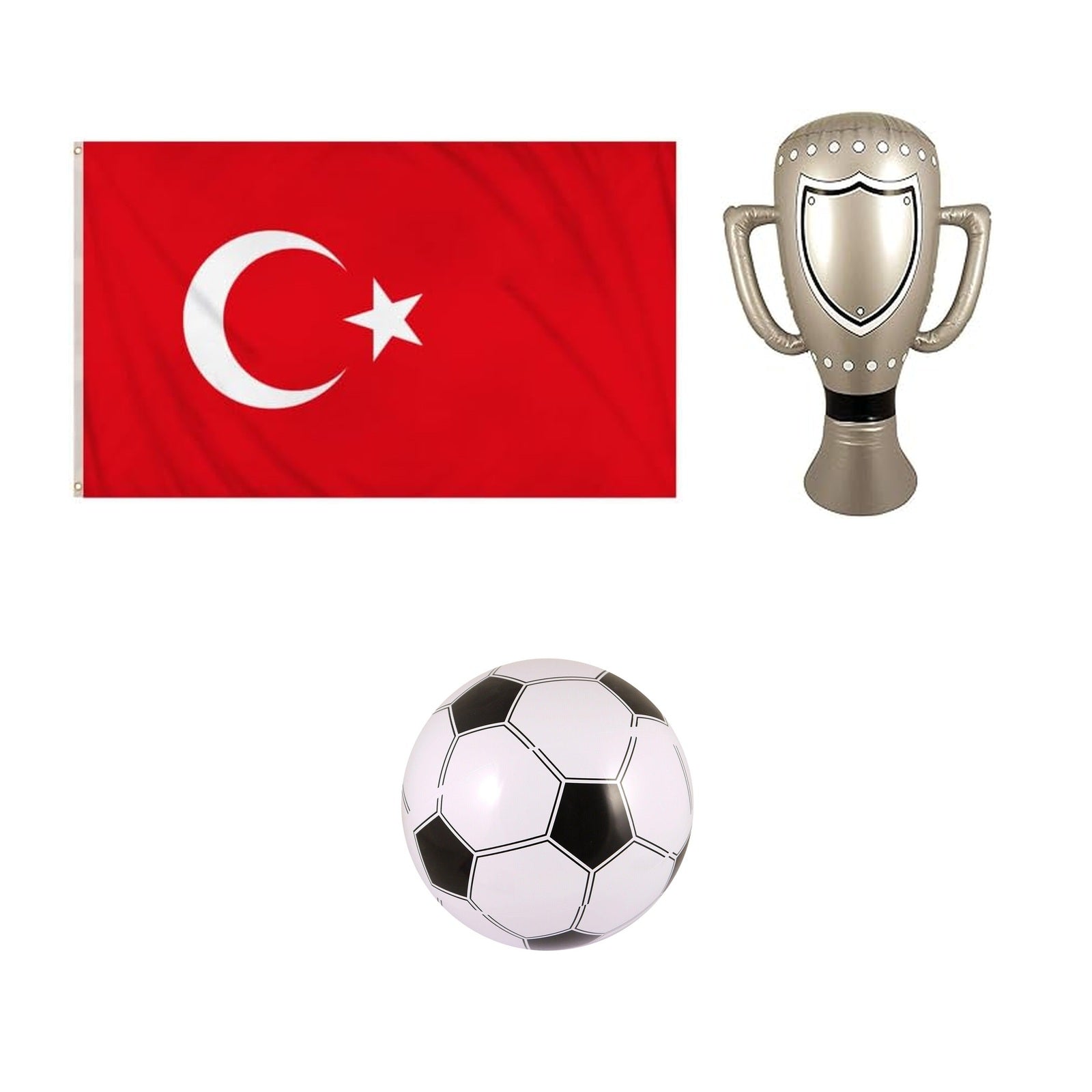 Japan football fan set with flag inflatable trophy and football