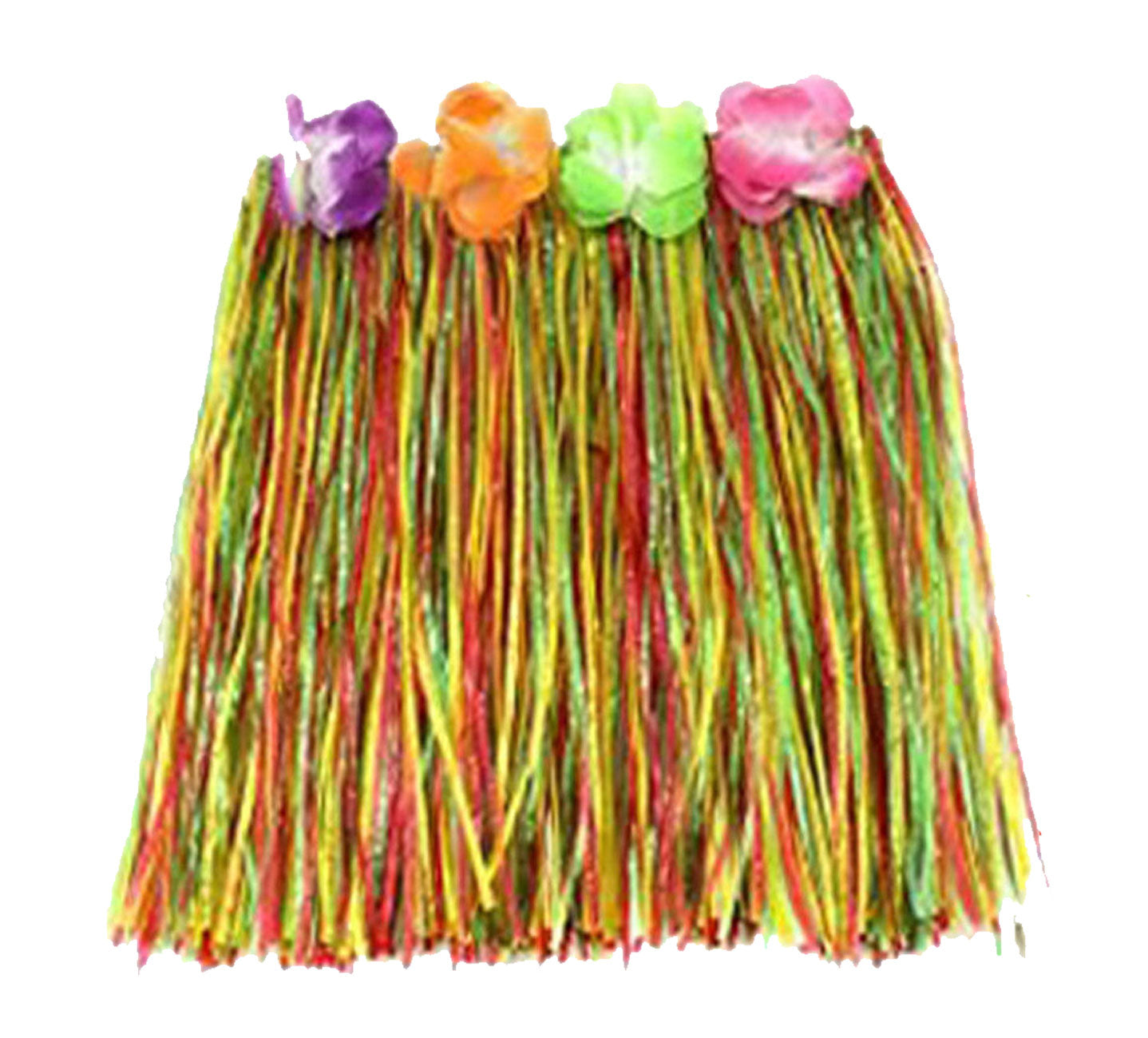 Hula Grass Skirt 40 Cm with Flower Bra Ladies Girls Hawaiian Summer Beach Party Fancy Dress Costume Set