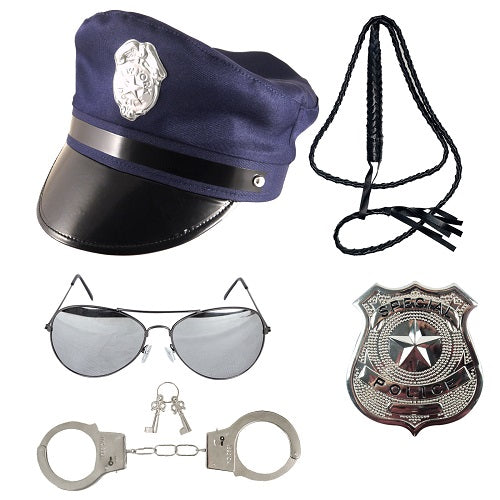 NYBD Costume Set - Hat, Badge, Cuff, Glasses, and Braided Whip for a Complete and Stylish Look