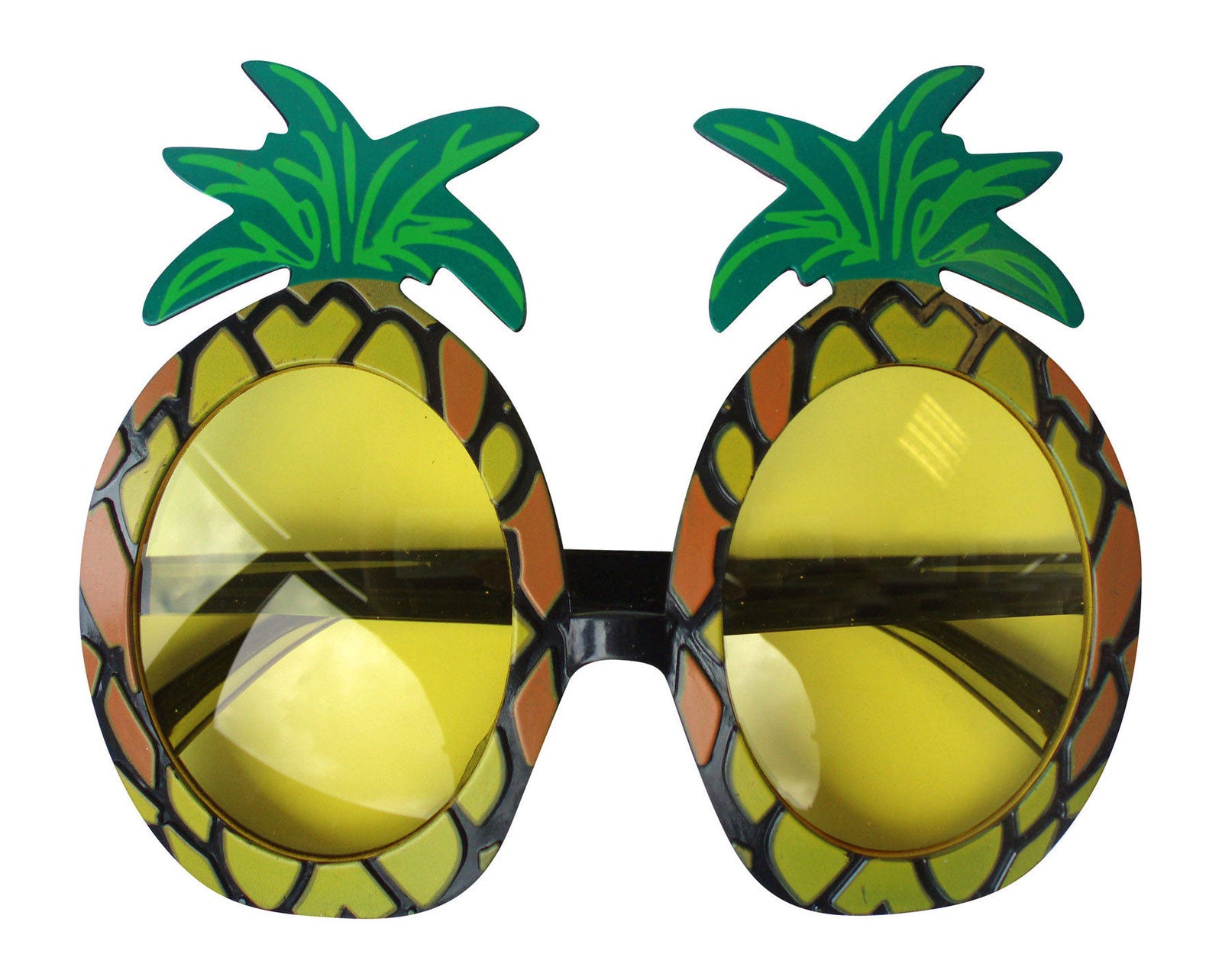 Female Straw Beachcomber Hat with String Pineapple Glasses Hawaiian Hula Party Fancy Dress Set - Labreeze Ltd