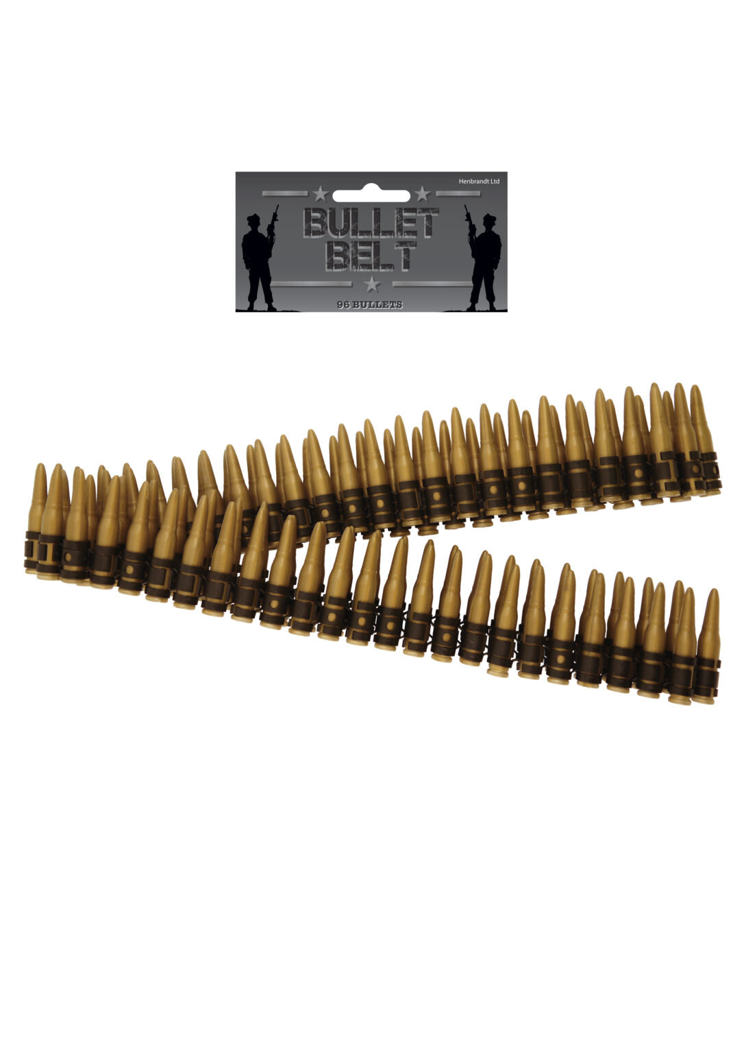 labreeze Plastic Bullet Belt 152cm – Military Style Fancy Dress Costume Accessory with 96 Replica Bullets