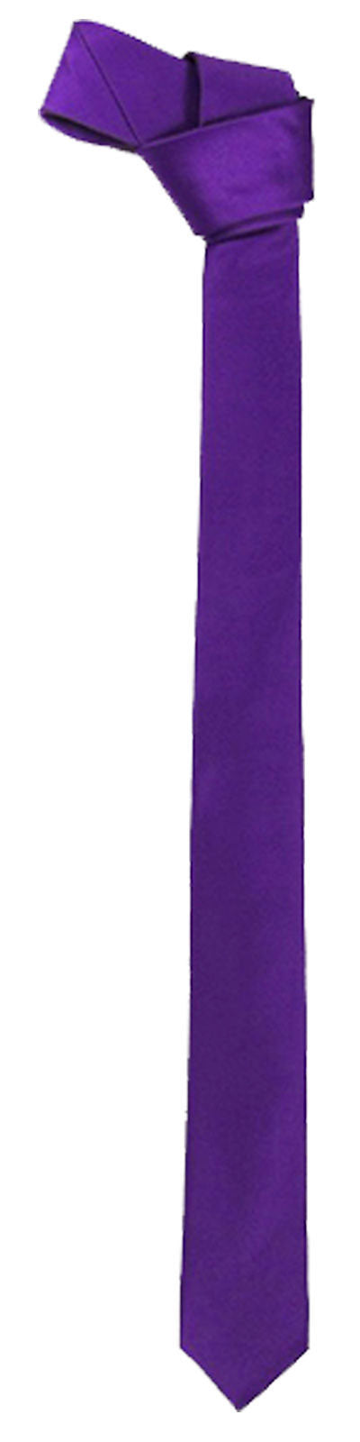 Men’s Boys Slim Skinny Solid Color Shiny Plain Satin Tie Wedding Party Thin Necktie