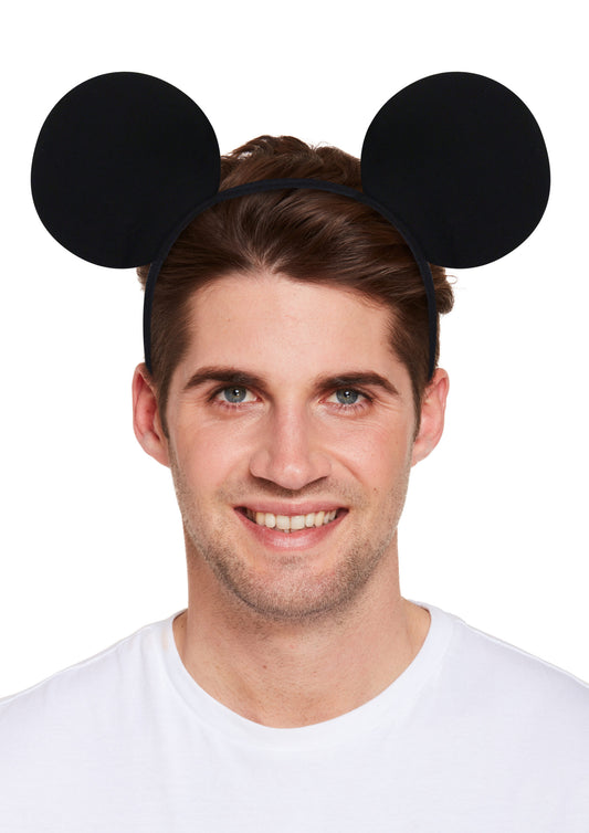 Black mouse ears headband worn by model