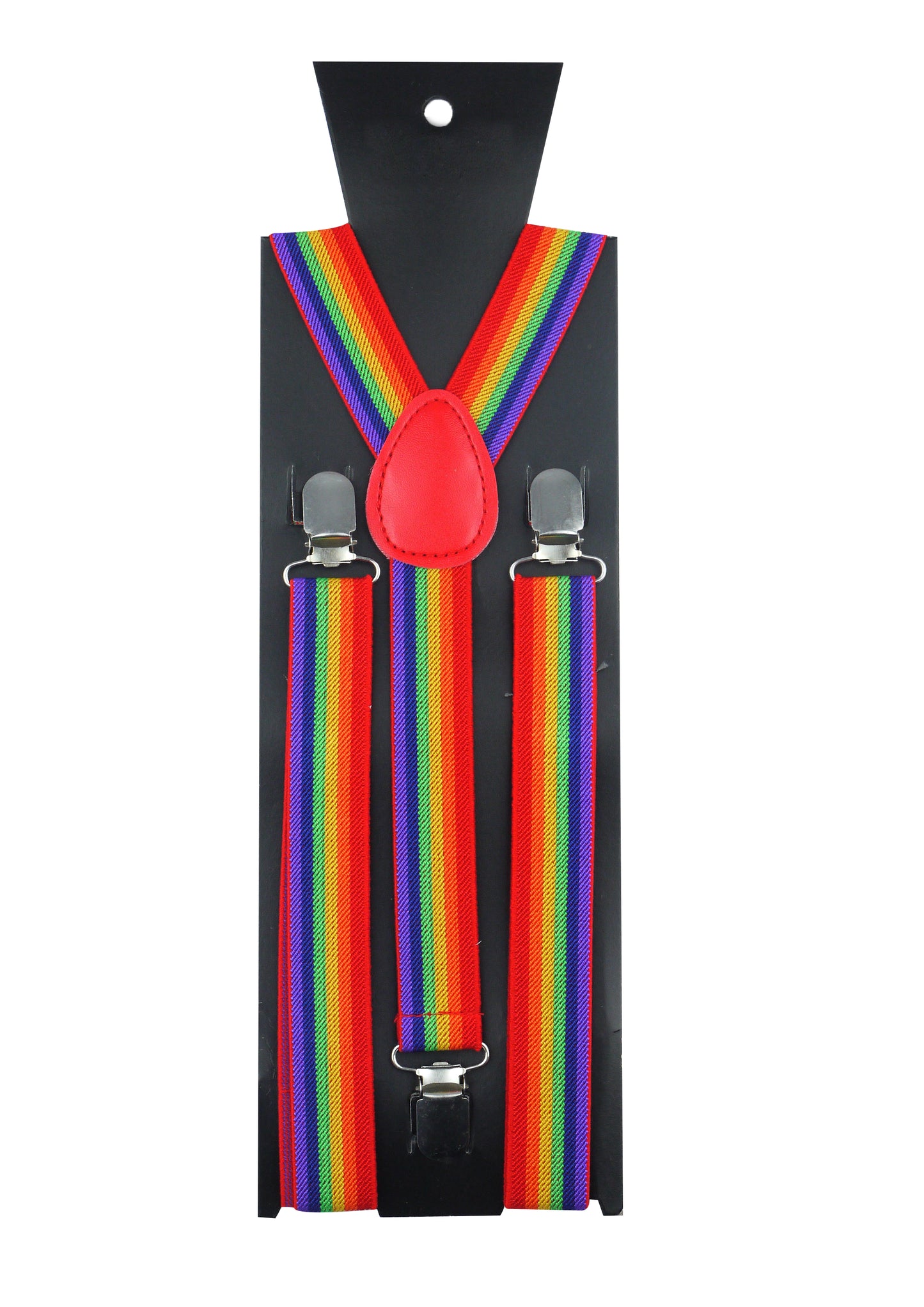 Rainbow Pride braces with metal clips