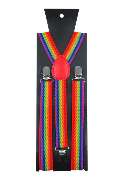 Rainbow Pride braces with metal clips