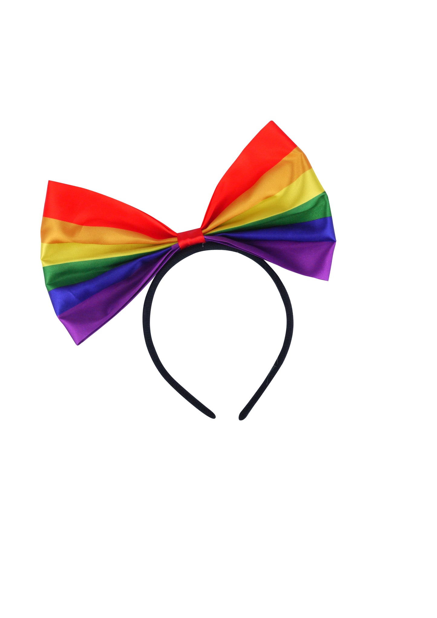 Rainbow Pride giant bow headband