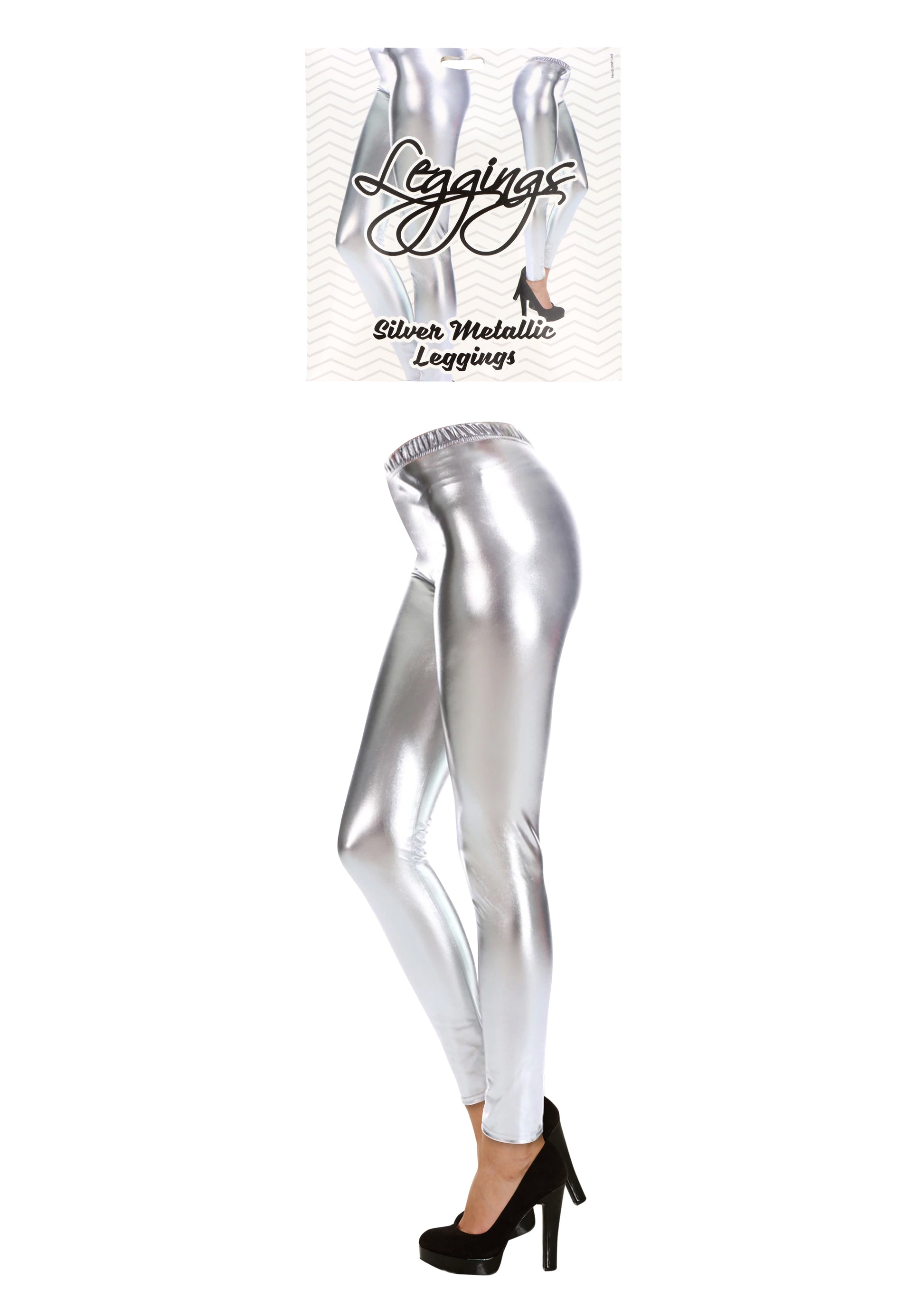 Silver metallic leggings for adults