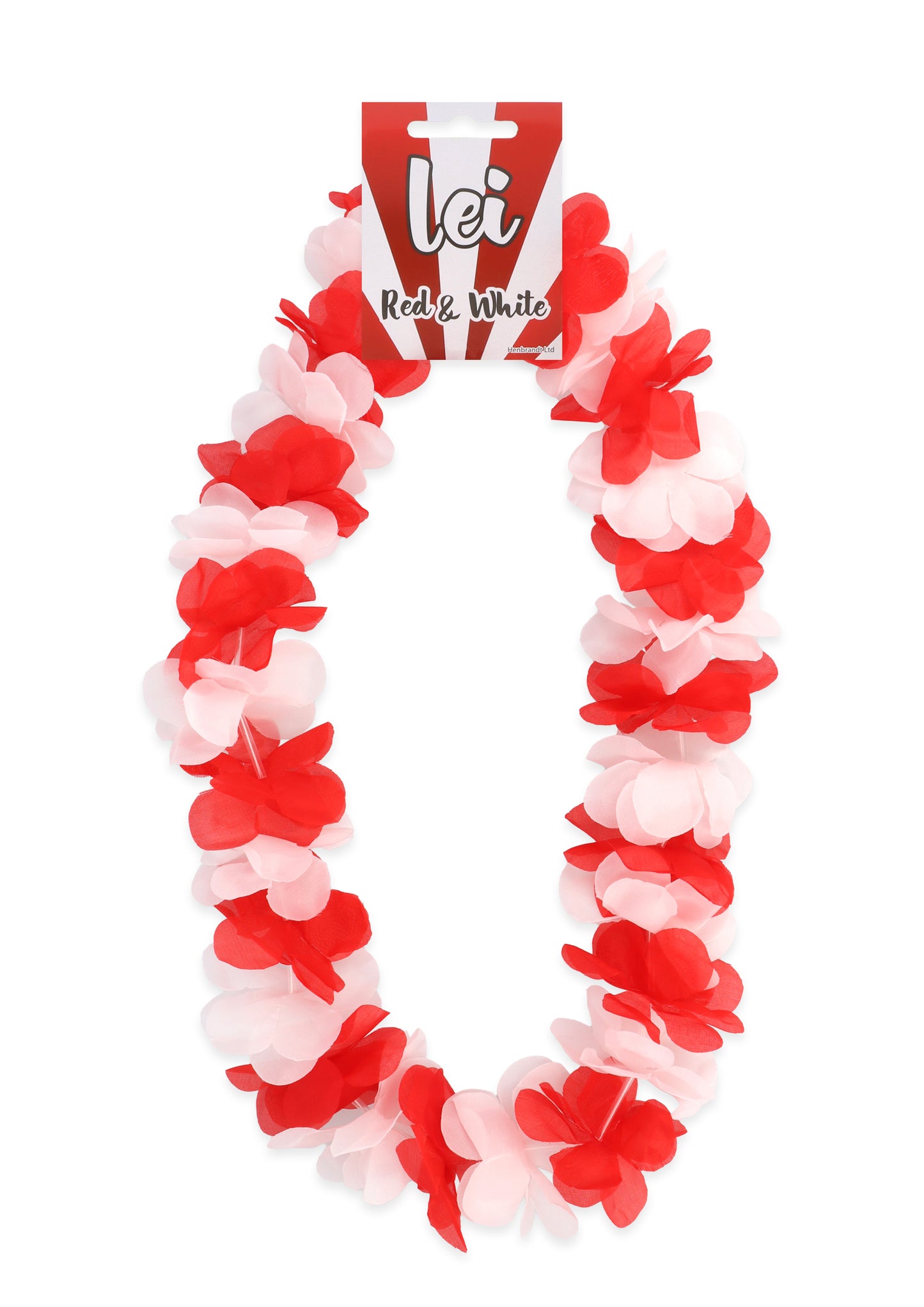 Red and white hula lei 100cm
