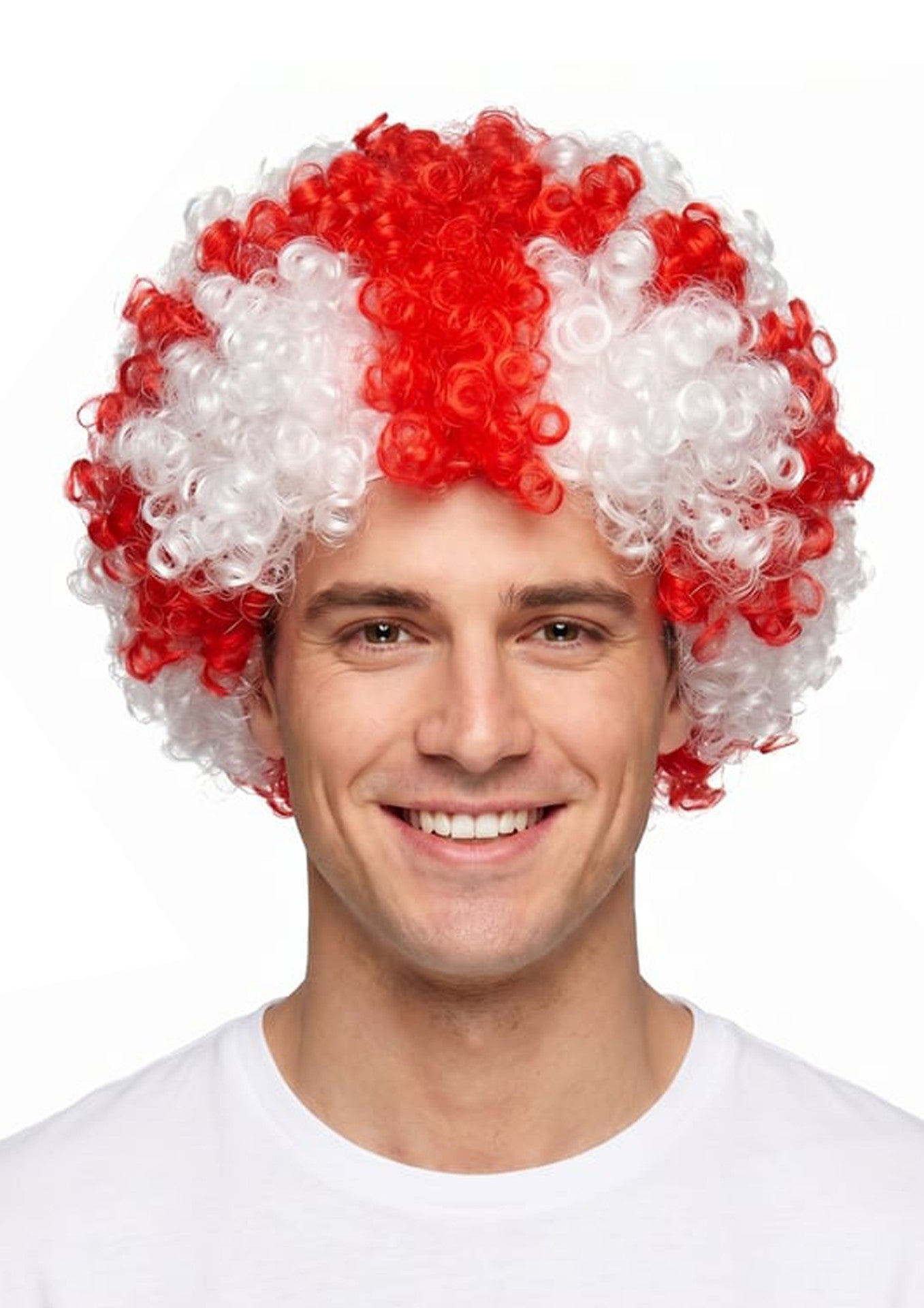 England St George's Cross afro wig 180g