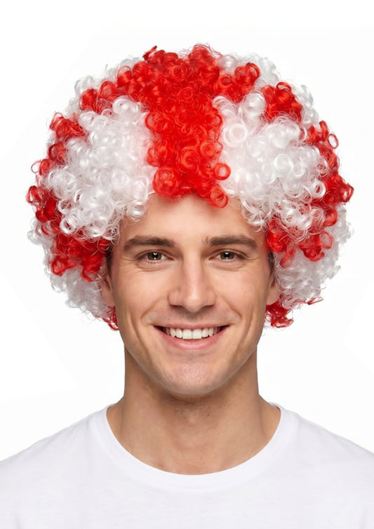 England St George's Cross afro wig 180g